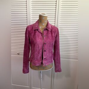 Vintage leather style & co coat pink